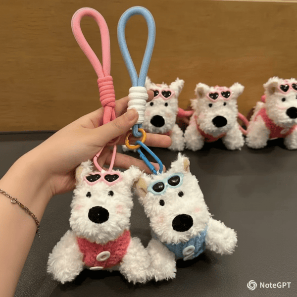 Puppy plush toy keychain pendant, Charms Craft Supply | Canada & USA and Europe Wide FREE shipping