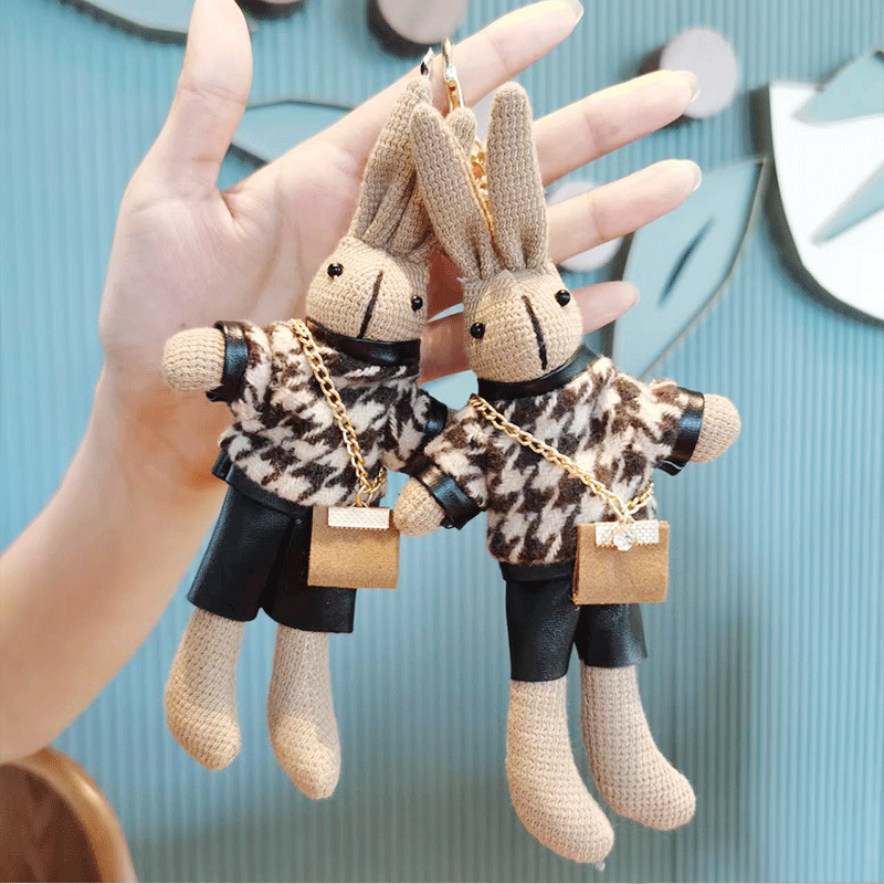 Little rabbit pendant cute plush doll toy keychain, Charms Craft Supply | Canada & USA and Europe Wide FREE shipping