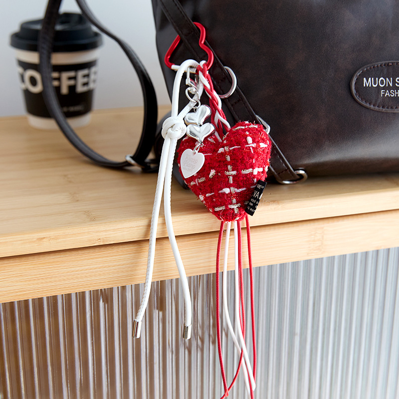 Fabric heart-shaped bow woven rope bag charm,bag pendant, Charms Craft Supply | Canada & USA and Europe Wide FREE shipping