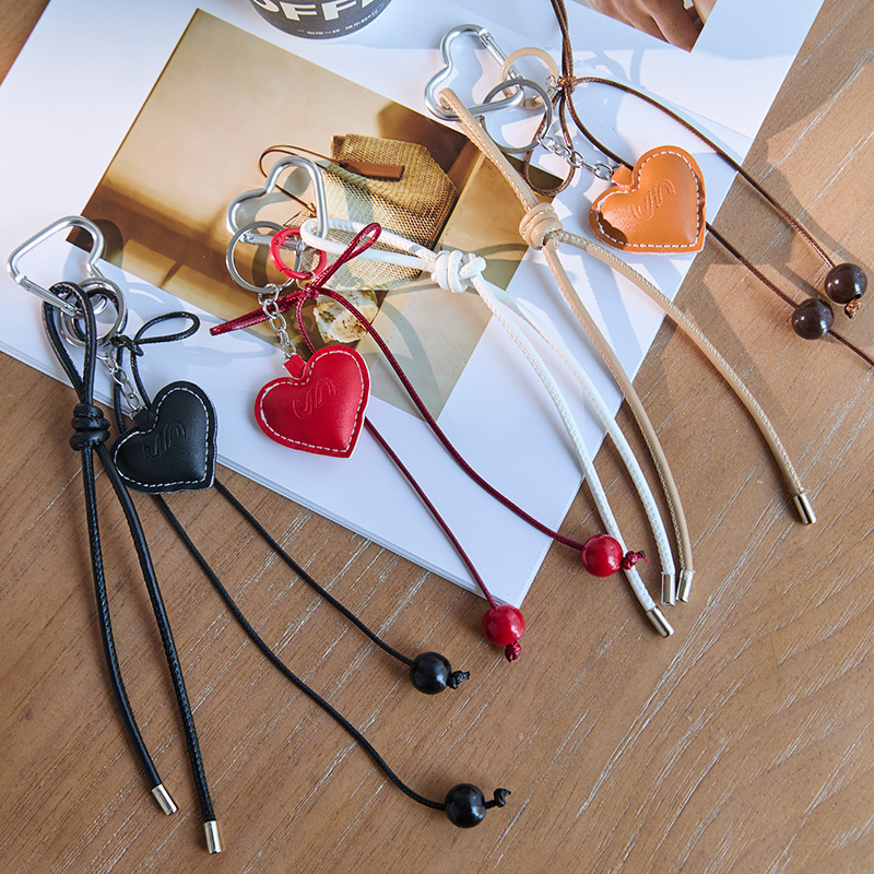 Creative leather heart knot rope alloy pendant keychain decorative chain,bag charm, Charms Craft Supply | Canada & USA and Europe Wide FREE shipping