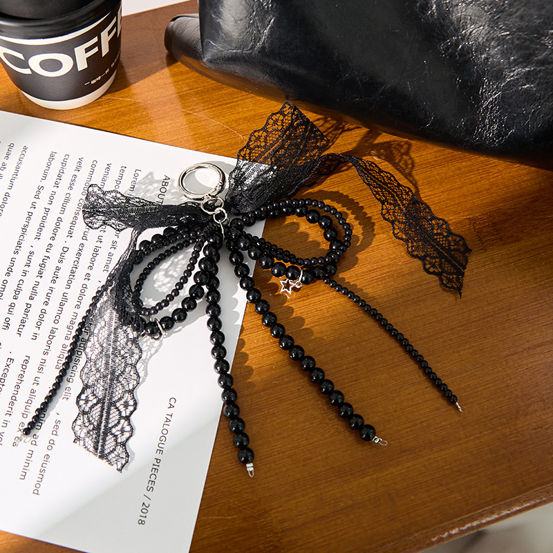 Korean style, trendy and unique pearl lace bow charm, fashionable and high-quality phone keychain, Charms Craft Supply | Canada & USA and Europe Wide FREE shipping