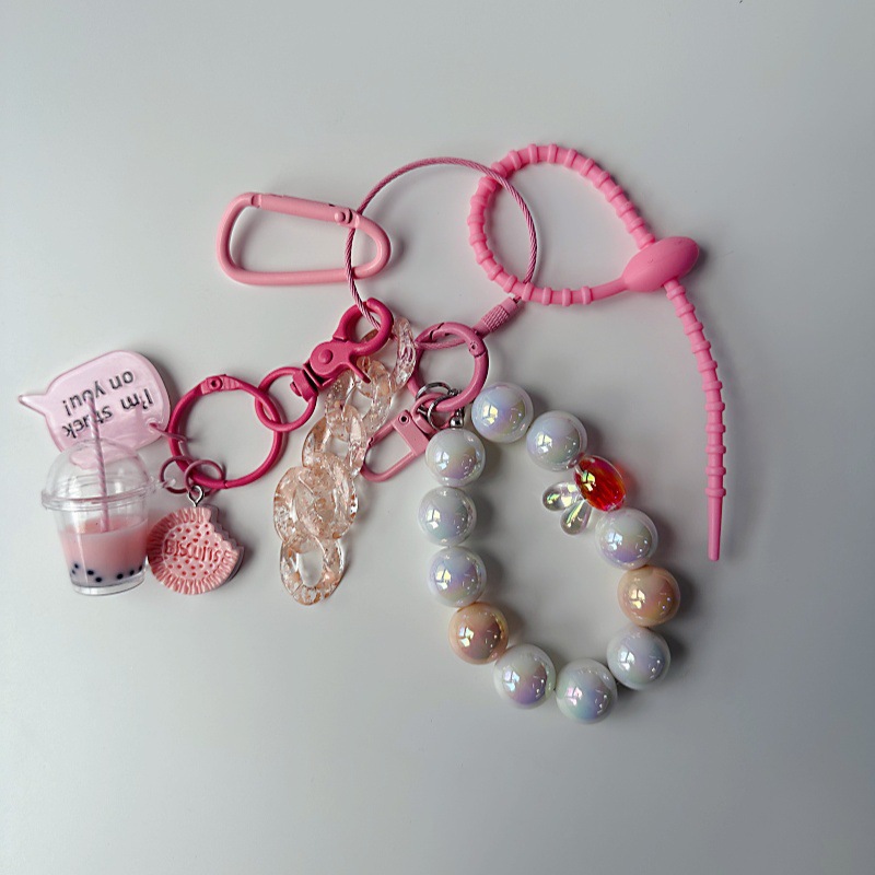 Cute resin doll acrylic cartoon milk tea cup tag phone chain bag charm, Charms Craft Supply | Canada & USA and Europe Wide FREE shipping
