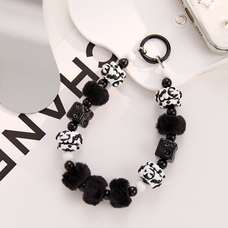 New cheese cube beaded phone charm, creative pom-pom bag pendant, hand-painted beaded keychain, Charms Craft Supply | Canada & USA and Europe Wide FREE shipping