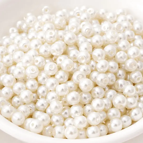 4MM, hole diameter about 1mm, original white, 50 pieces/pack 03#,chaincharmsupply.com