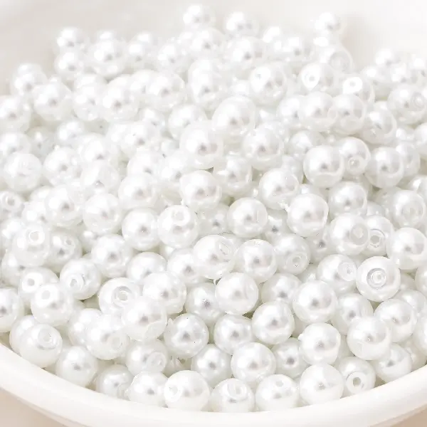 4MM, hole diameter about 1mm, white, 50 pieces/pack 01#,chaincharmsupply.com