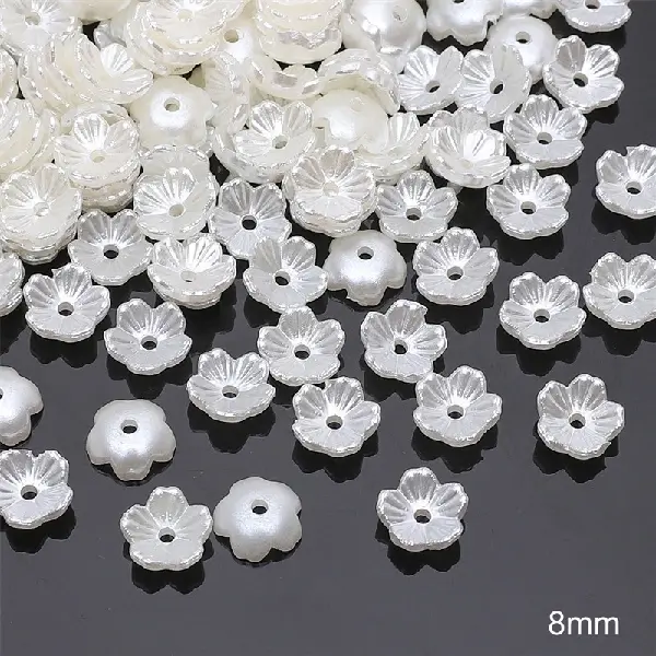 #02 five-petal flower 8mm hole diameter about 1mm 40 pcs/pack,chaincharmsupply.com