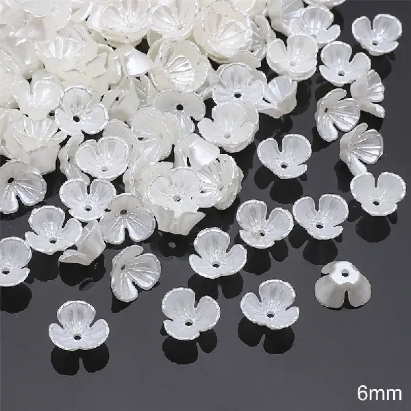 #07 style concave three-petal flower 6mm hole diameter about 1mm 30 pcs/pack,chaincharmsupply.com
