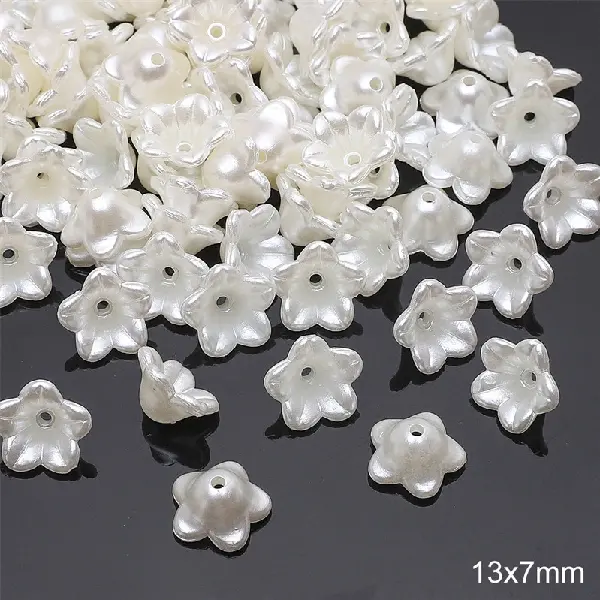 Model #13 trumpet flower 13x7mm hole diameter about 1mm 30 pcs/pack,chaincharmsupply.com