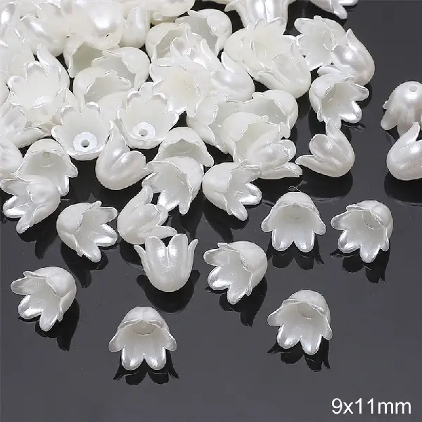 #14 Lily of the Valley 9x11mm hole diameter about 1mm 40 pcs/pack,chaincharmsupply.com