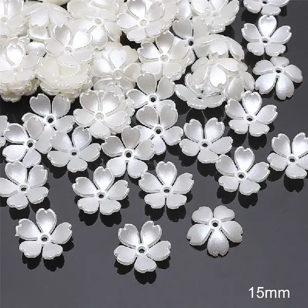 #15 five-petal flower 15mm hole diameter about 1mm 40 pcs/pack,chaincharmsupply.com