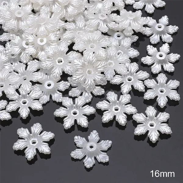 #16 Six-leaf flower 16mm hole diameter about 1mm 30 pcs/pack,chaincharmsupply.com
