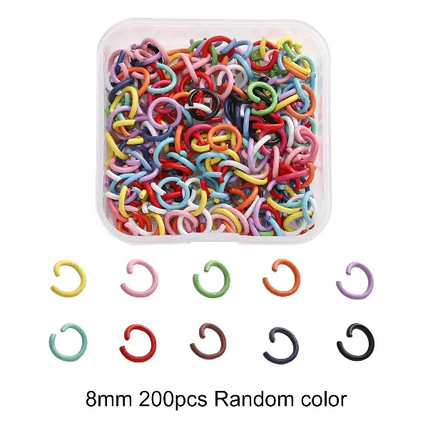 #03 open ring random mixed colors 200 pieces/box about 50g,chaincharmsupply.com