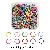 Boxed Color Spray Paint Keychain Tail Chain Door Buckle Open - Model #04, double-layer closed ring, randomly mixed colors, 250 pcs/box, about 39g