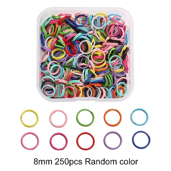 Model #04, double-layer closed ring, randomly mixed colors, 250 pcs/box, about 39g,chaincharmsupply.com