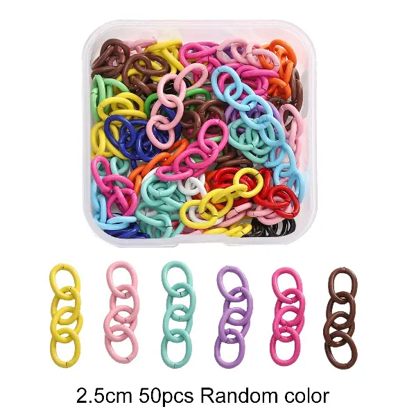 #05 4-section chain, randomly mixed colors, 50 pcs/box, about 60g,chaincharmsupply.com