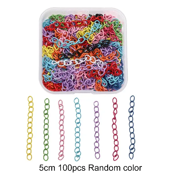 #06 tail chain, random mixed colors, 100 pcs/box, about 60g,chaincharmsupply.com