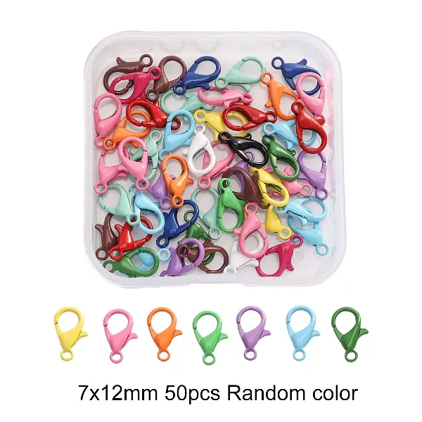 #08 style lobster clasps, random mixed colors, 50 pcs/box, about 24g,chaincharmsupply.com