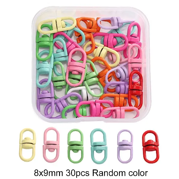 #09 style 8-character buckle, random mixed colors, 30 pcs/box, about 39g,chaincharmsupply.com