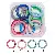 Boxed Color Spray Paint Keychain Tail Chain Door Buckle Open - Alloy spray-painted keychain C-shaped buckle 25mm random mixed colors 10 pcs/box