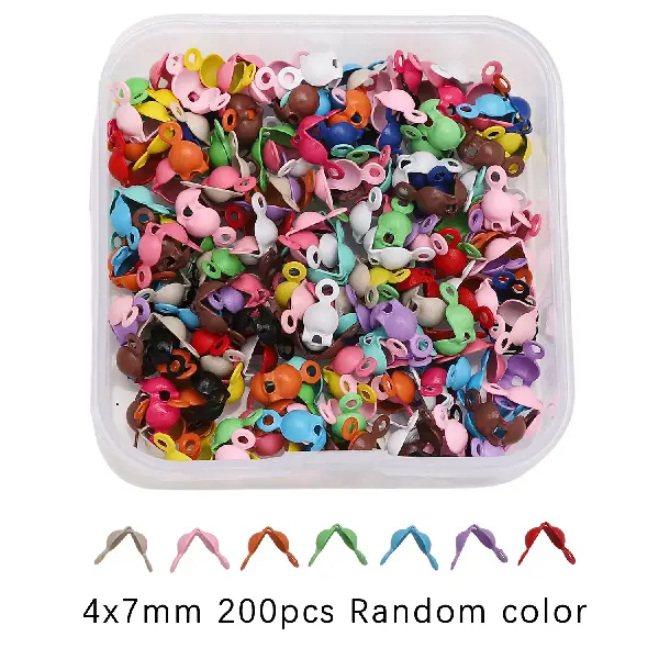 Iron covered buckle 4x7mm randomly mixed colors 200 pcs/box,chaincharmsupply.com