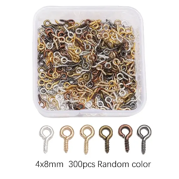 Iron sheep eyes 4x8mm random mixed colors 300 pcs/box,chaincharmsupply.com