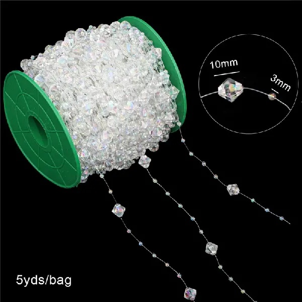 Corner beads, large beads 10x10mm, small beads 3mm, AB color, 5 yards/pack,chaincharmsupply.com