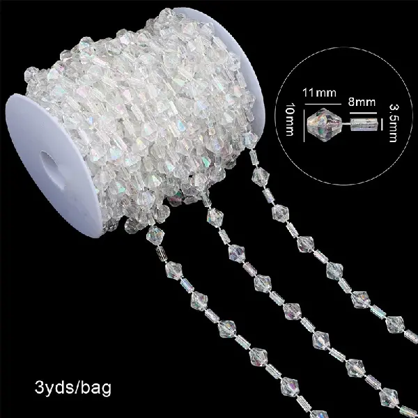 Large beads 10x11mm tube beads 8x3.5mm AB color 3 yards/pack,chaincharmsupply.com