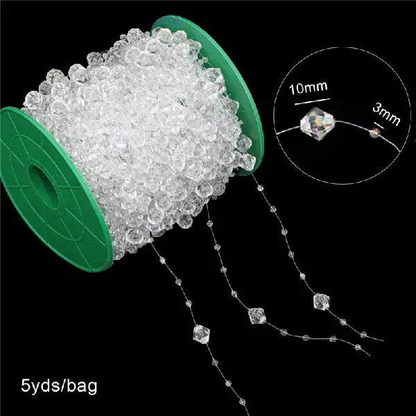 Corner beads, large beads 10x10mm, small beads 3mm, transparent color, 5 yards/pack,chaincharmsupply.com