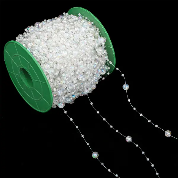 Large package, round beads, 8mm large beads, 3mm small beads, AB color, 60 meters/1 roll,chaincharmsupply.com