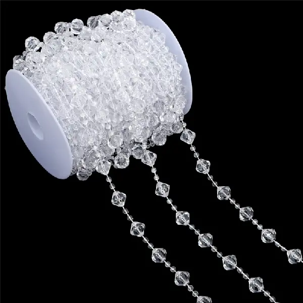 Large package of large beads 12x12mm, small beads 4mm, transparent color, 15 meters/1 roll,chaincharmsupply.com