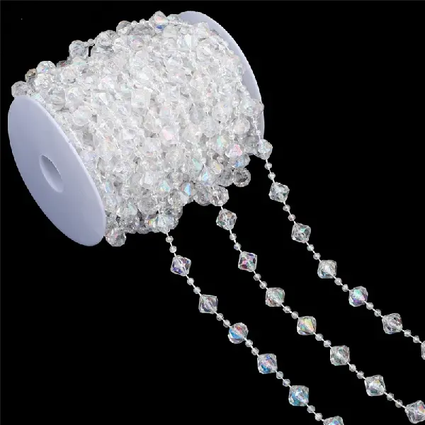 Large package of large beads 12x12mm small beads 4mm AB color 15 meters / 1 roll,chaincharmsupply.com