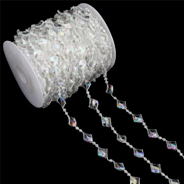 Large package rhombus sheet 17x13mm corner beads 4mm AB color 15 meters/1 roll,chaincharmsupply.com