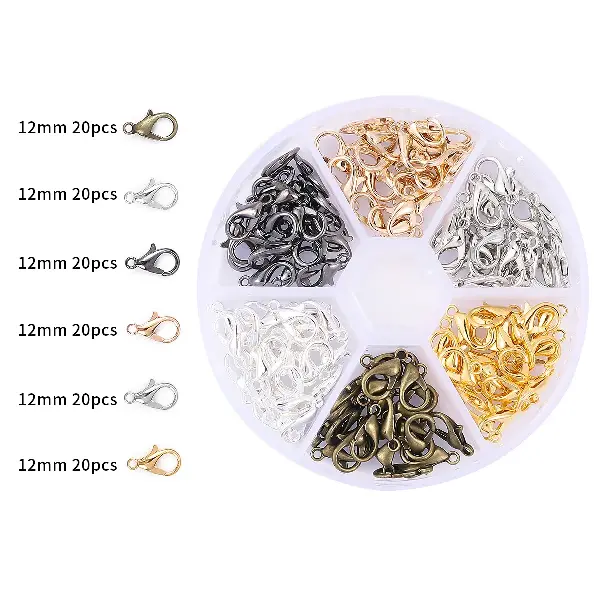 6-compartment box lobster clasp-1 set,chaincharmsupply.com