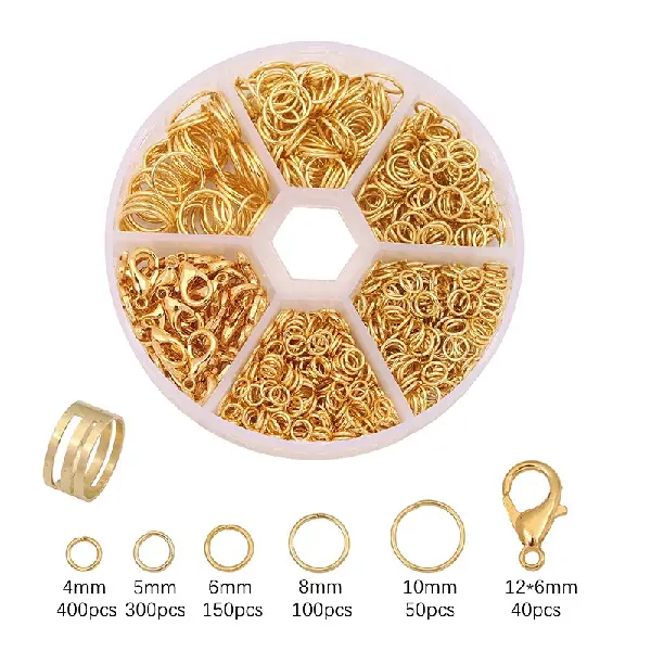 6-compartment box gold-1 set,chaincharmsupply.com
