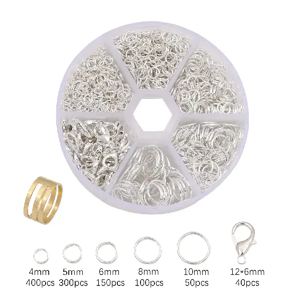 6-compartment boxed silver-1 set,chaincharmsupply.com