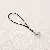 Polyester Single Circle Phone Rope Building Block Keychain Spring Buckle - Black - total length about 58mm, rope length about 45mm, 20 pieces/pack