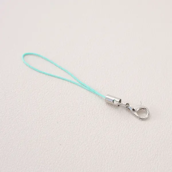 Light blue and green with lobster clasp - total length about 68mm, rope length about 48mm, 10 pieces/pack,chaincharmsupply.com