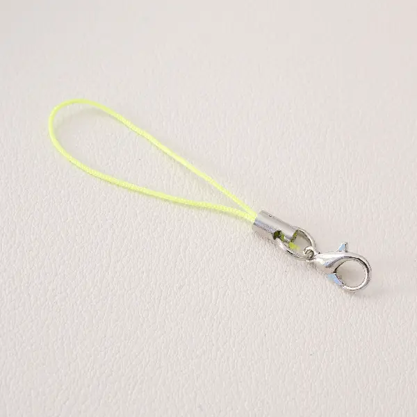 Fluorescent green with lobster clasp - total length about 58mm, rope length about 45mm, 20 pieces/pack,chaincharmsupply.com
