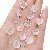 12mm Glass Beads Rose Loose Handmade Diy Bracelet Phone Charm - Symphony White-12mm, hole diameter about 1mm, 30 pcs/pack