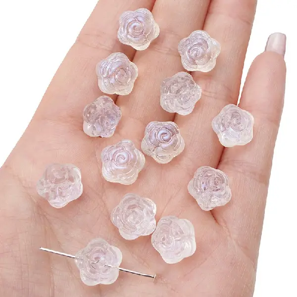 Symphony White-12mm, hole diameter about 1mm, 30 pcs/pack,chaincharmsupply.com