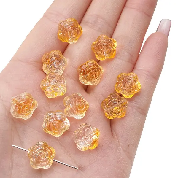 Orange-12mm, hole diameter about 1mm, 30 pcs/pack,chaincharmsupply.com