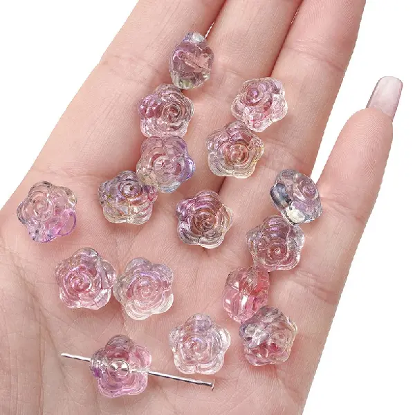Purple green-12mm, hole diameter about 1mm, 30 pcs/pack,chaincharmsupply.com