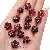 12mm Glass Beads Rose Loose Handmade Diy Bracelet Phone Charm - Red and black - 12mm, hole diameter about 1mm, 10 pcs/pack