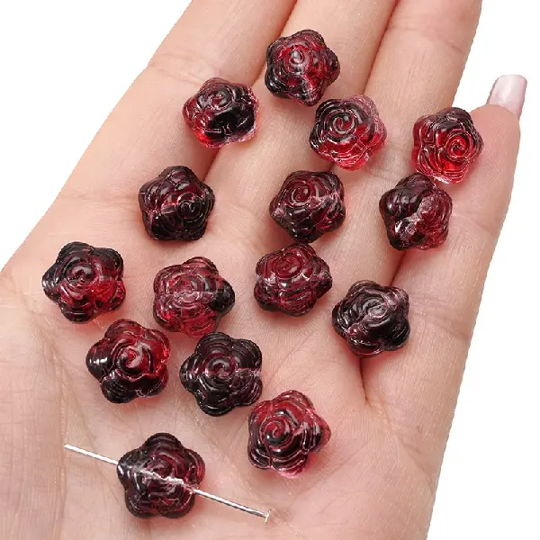 Red and black - 12mm, hole diameter about 1mm, 10 pcs/pack,chaincharmsupply.com
