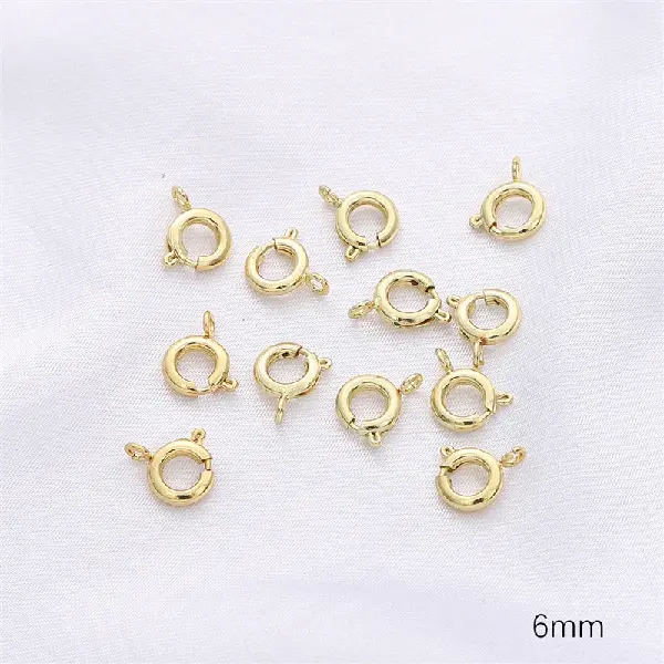 6mm spring buckle 14K gold 1 piece,chaincharmsupply.com
