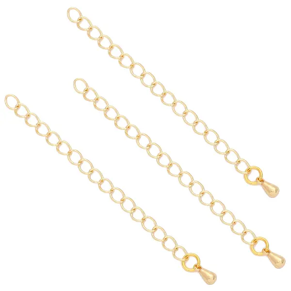 18K gold extension chain tail chain 1 piece total length 60mm,chaincharmsupply.com