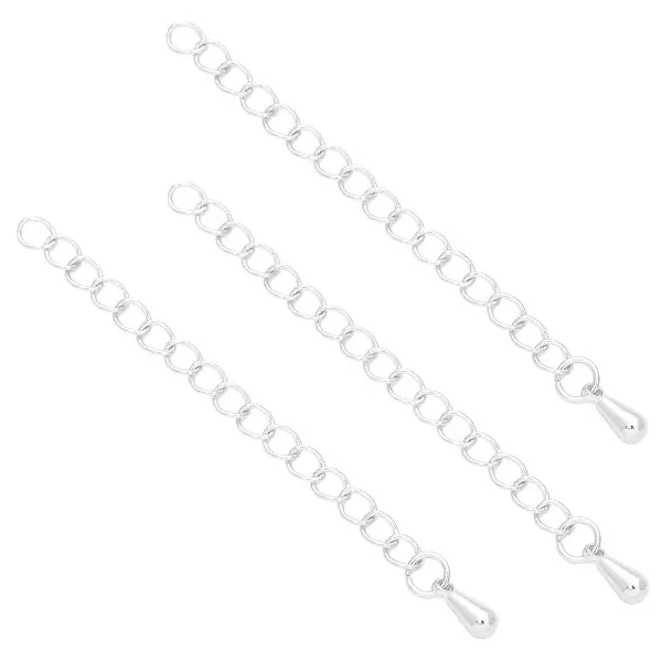 Silver extension chain tail chain 1 piece total length 60mm,chaincharmsupply.com