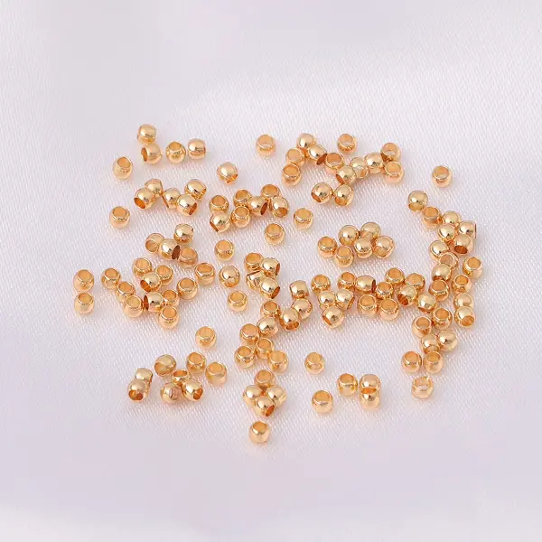 18K gold-coated spacer beads 2mm, hole diameter about 1mm, 100 pcs/pack,chaincharmsupply.com
