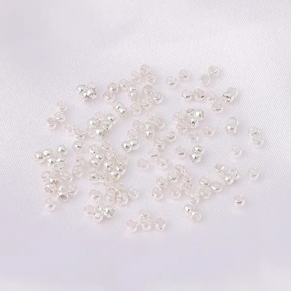 Thick silver spacer beads 2mm, hole diameter about 1mm, 100 pieces/pack,chaincharmsupply.com