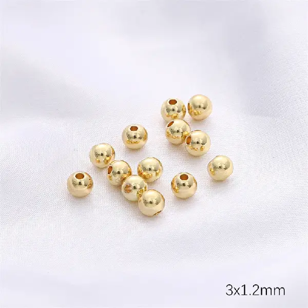 14K gold-coated spacer beads 3mm hole diameter 1.2mm 100 pcs/pack,chaincharmsupply.com